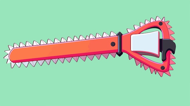 Vector professional stylized metal saw with sharp teeth illustration