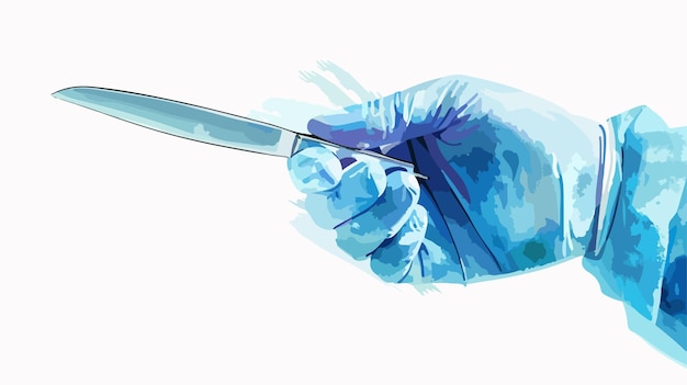 Professional Surgeon Hand Holding Scalpel Medical Illustration