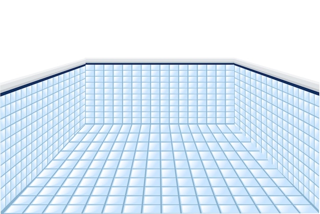 Vector professional swimming pool without water flat vector illustration on white background