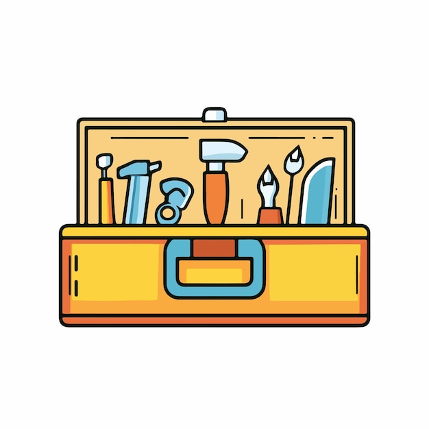 Vector professional toolbox vector thin line icon for design projects