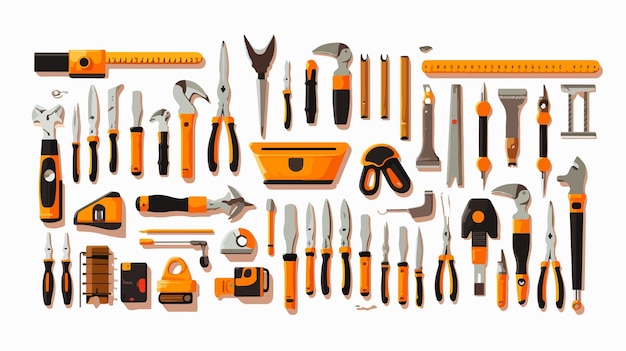 Professional Tools Concept with Tool Kit Design Vector Illustration