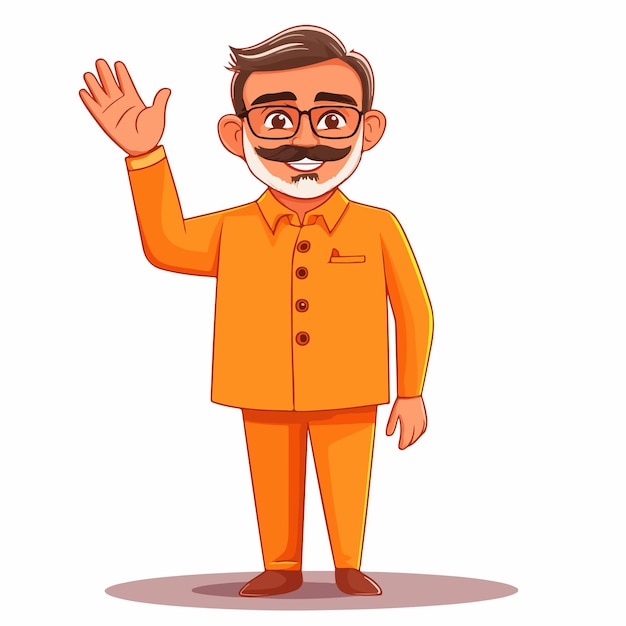 Professional Vector Cartoon Illustration of Indian Politician