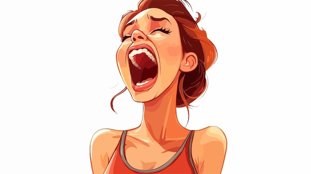 Vector professional vector cartoon of a shouting woman