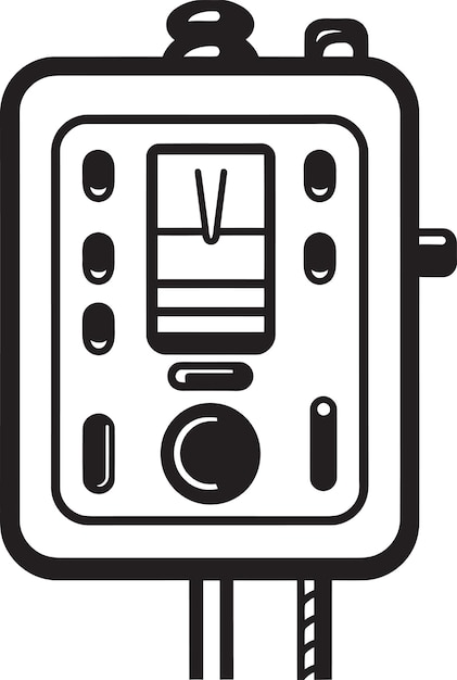 Professional Vector Drawing of a Residential Current Meter Featuring Accurate Measurement Scales Di