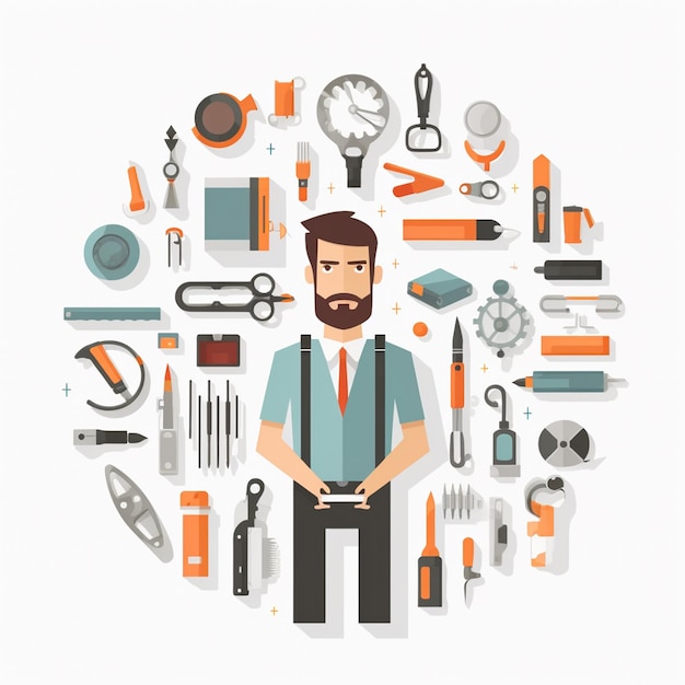 professional vector icon business illustration line symbol management set people concept