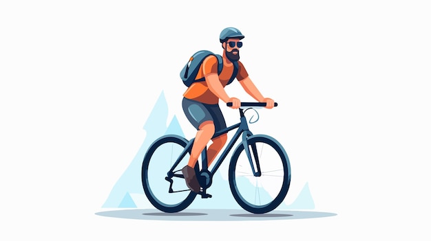 Vector professional vector illustration of man riding road bike