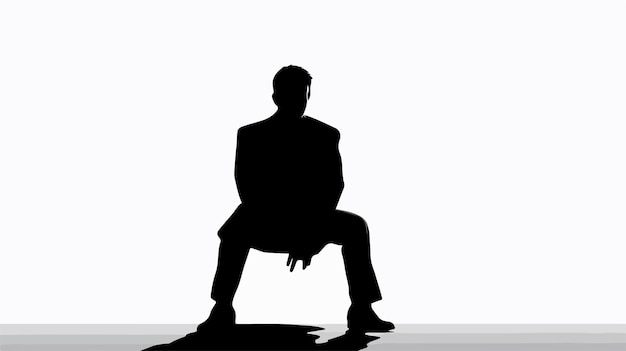 Vector professional vector silhouette of sitting man on white background