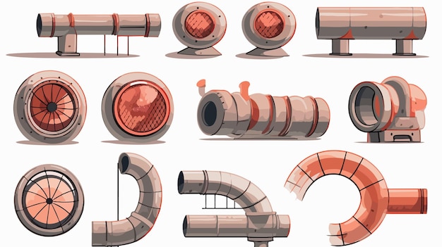 Vector professional ventilation elements for efficient air circulation in buildings