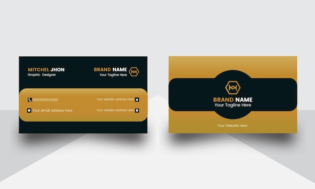 Vector professional visiting card design flat business card vector design layout with modern