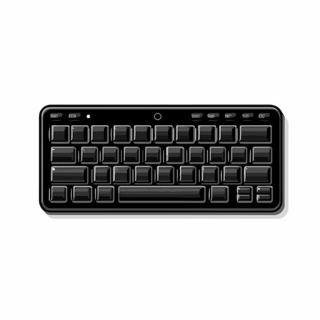 Vector professional wired computer keyboard pc keypad flat vector