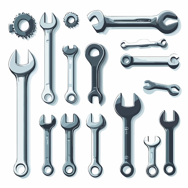 Vector professional wrench icon set for repair and tools vector