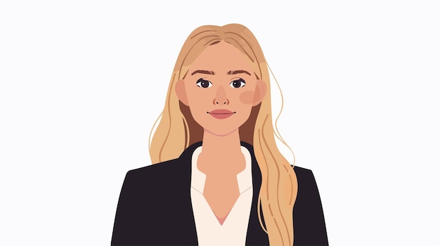 Vector professional young business woman with blond hair in trendy outfit portrait