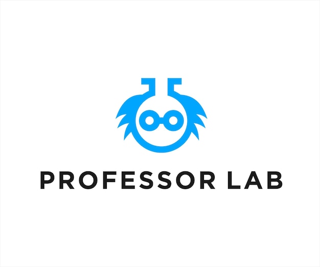 professor laboratory logo design vector illustration