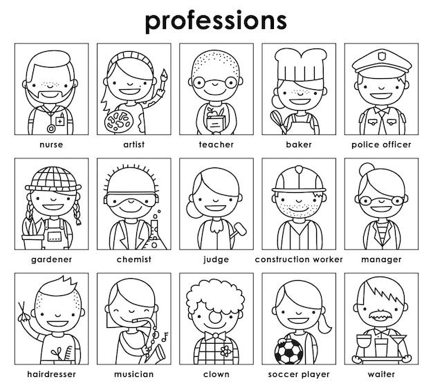 Proffesion vector illustration set