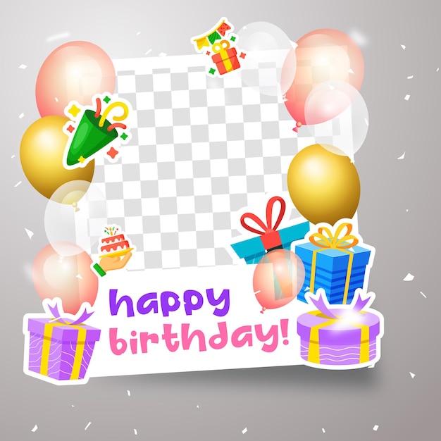 Profile frame social media happy birthday