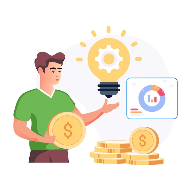 A profit analysis flat vector illustration