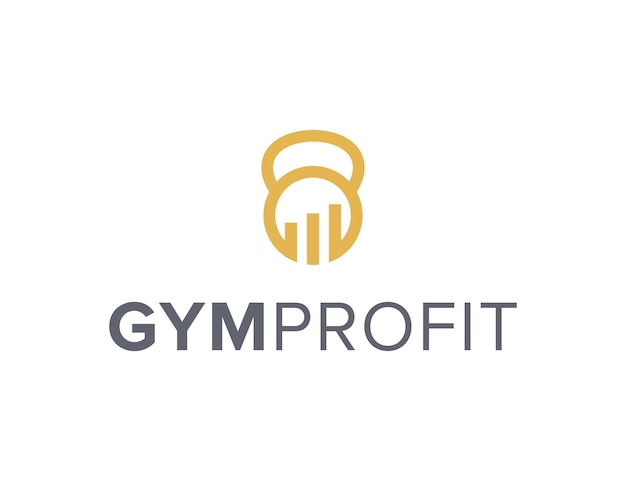 profit bar and gym outline simple sleek creative geometric modern logo designgym fitness lifestyle