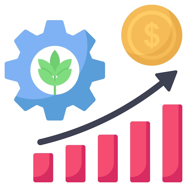 Vector profit and cost efficiency concept increased crop yields reducing cost vector design digital farming