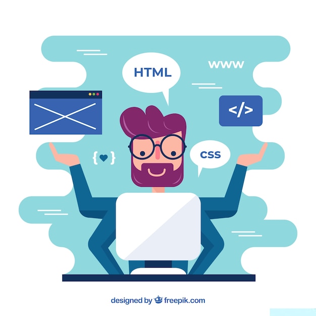 Programmers concept with flat design