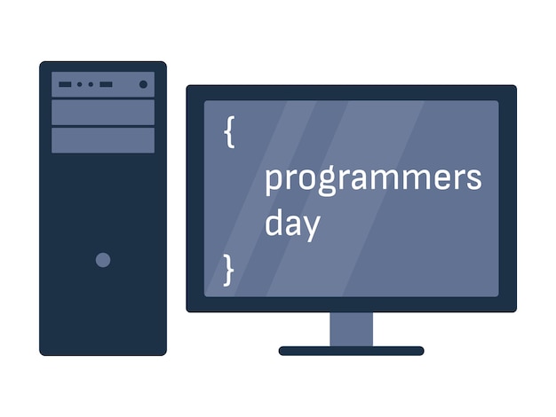 Programmers Day Creative Design on computer monitor Vector illustration