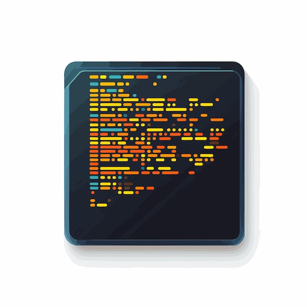 Vector programming code file icon on white background