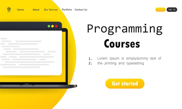 Programming courses or learning coding on laptop