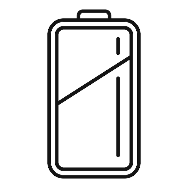 Progress charging indicator icon outline vector Battery process