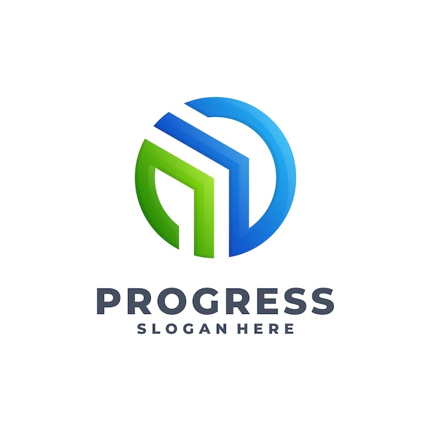 Progress gradient logo vector