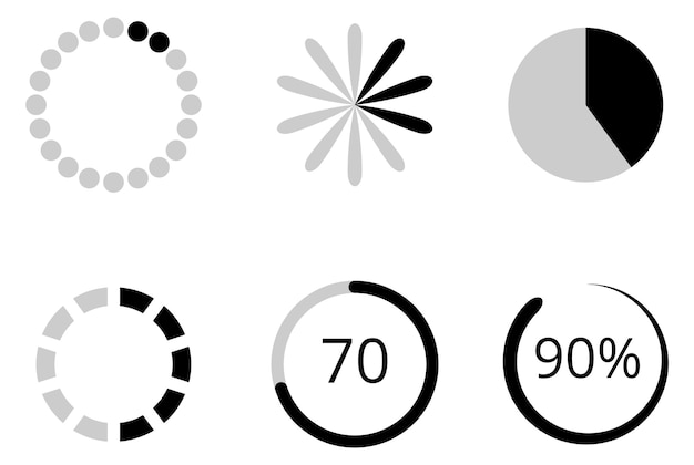 Progress indicator set Round loading interface element