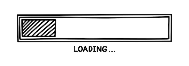 Progress loading bar Infographics design element with status of completion Hand drawn vector