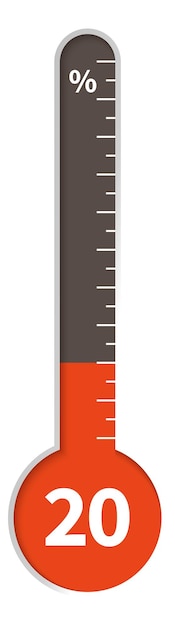 Progress scale Flat infographic element Thermometer indicator