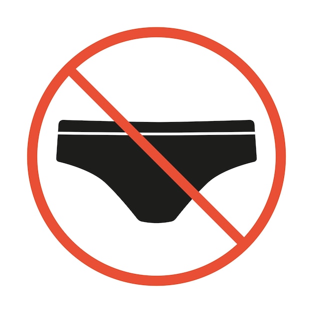 Prohibition sign of Man Underwear Forbidden Enter in swimming trunks or Swimsuit