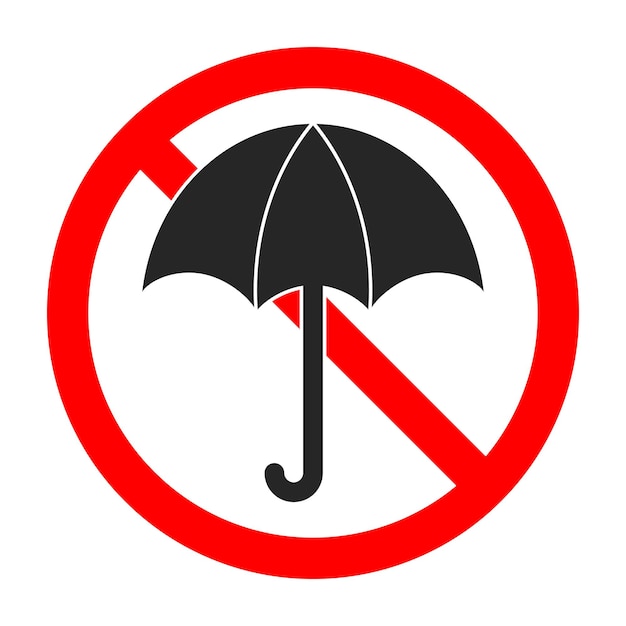 Prohibition of a umbrella Umbrella not allowed