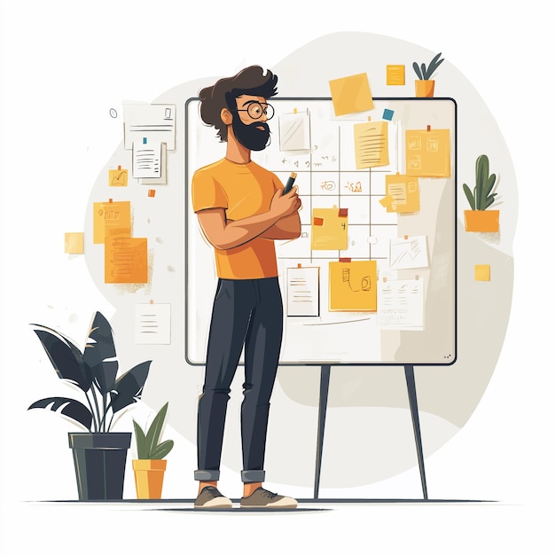 Vector project management flat design illustration