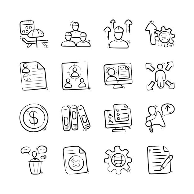 Project Management Vector Outline Hand Draw Icon Set 2