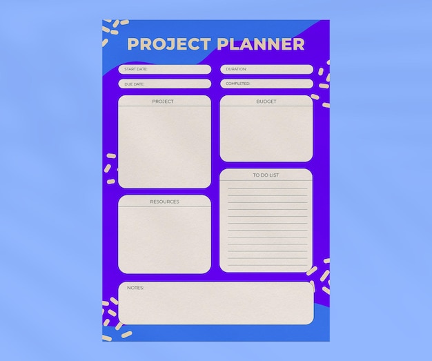 Project planner template