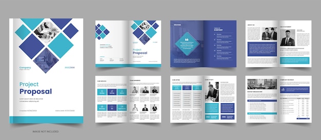 Project proposal or business proposal brochure template and company profile layout