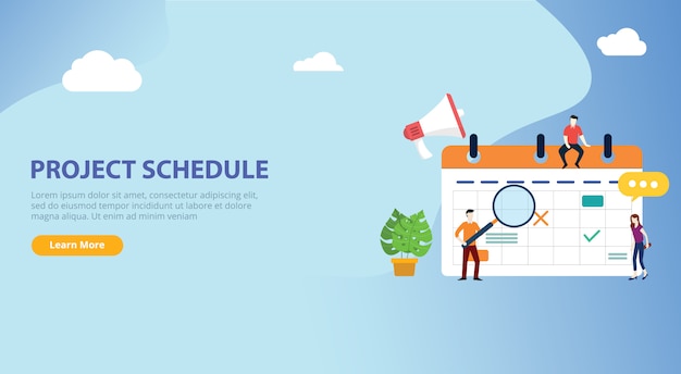 Project schedule calendar timeline 