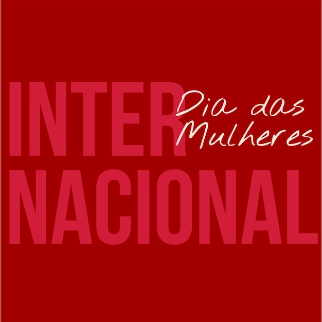 Projeto de ilustração do Dia Internacional da Mulher com fundo vermelho