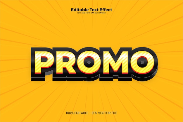 Promo editable text effect in modern trend style Premium Vector