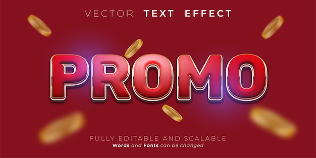 Promo text effect with editable 3d text style suitable for promotion banner and poster