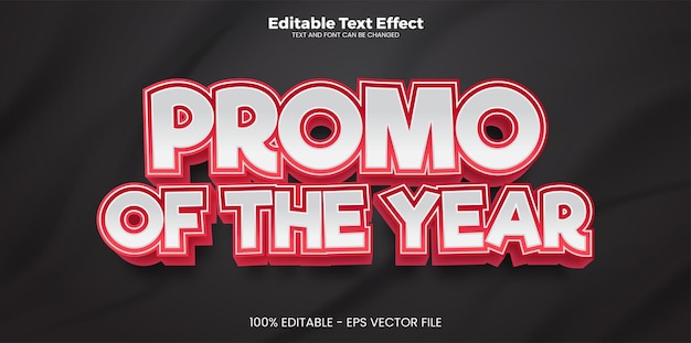 Promo of the year editable text effect in modern trend style