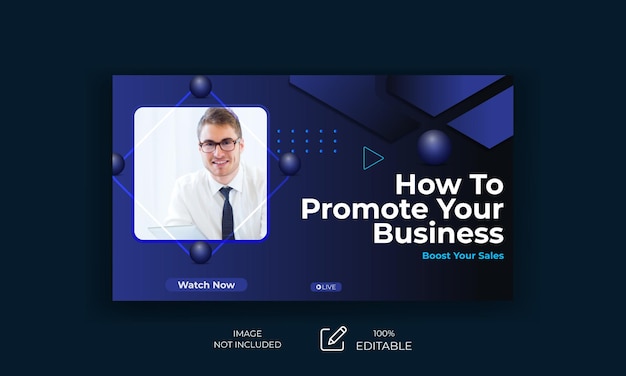 Promote your business  Youtube video thumbnail with Creative design