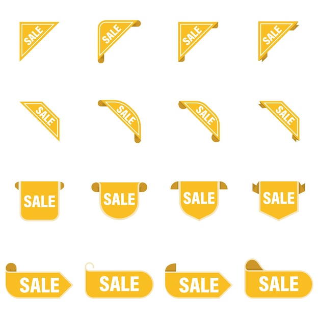 Promotion banner price labels vector flat design sale tags collection