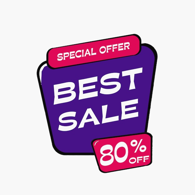 Promotion best sale banner. 80 of discount. Template for promotion, advertising, web, social ads.