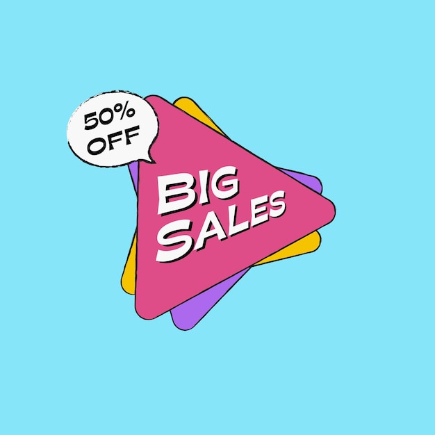 Promotion big sale banner. 50 off. Template for promotion, advertising, web, social ads.