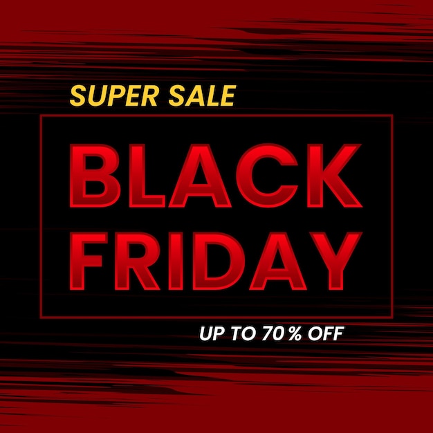 promotion design background for black friday with red, yellow and white typography