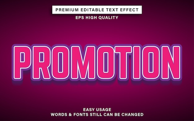 Promotion editable text effect