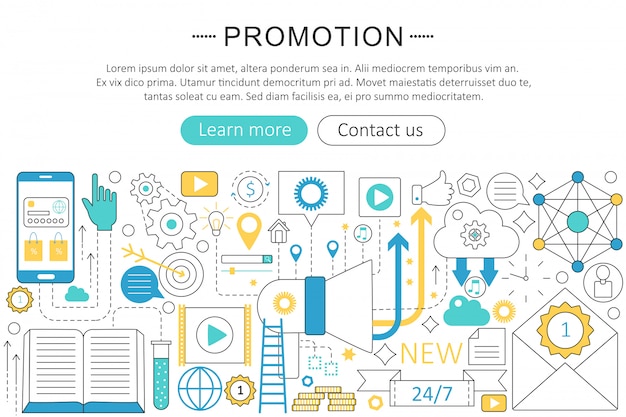 Promotion flat line concept