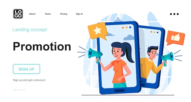 Promotion landing page template